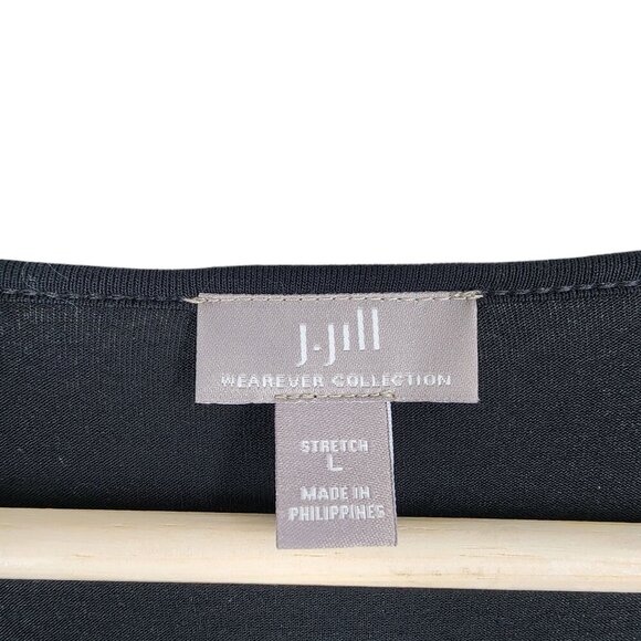 J. Jill Wearever Collection Womens Black Stretch Tee With Built-In Cardigan L - Picture 4 of 7